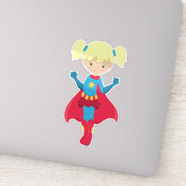 スーパーヒーローガール、かわいい女の子、金髪、赤岬 シール