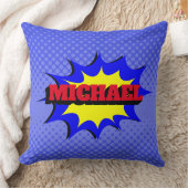 スーパーヒーローキッズ漫画パーソナライズされたブック名 クッション (ブランケット)