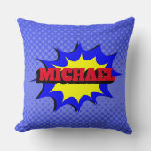 スーパーヒーローキッズ漫画パーソナライズされたブック名 クッション (正面)