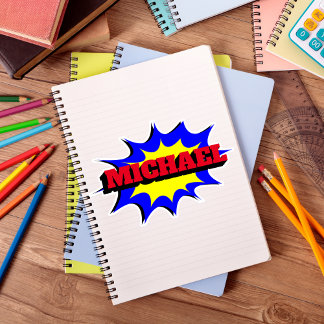 スーパーヒーローキッズ漫画パーソナライズされたブック名 シール