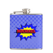 スーパーヒーローキッズ漫画パーソナライズされたブック名 フラスク (正面)