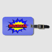 スーパーヒーローキッズ漫画パーソナライズされたブック名 ラゲッジタグ (正面横)