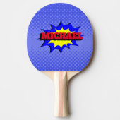 スーパーヒーローキッズ漫画パーソナライズされたブック名 卓球ラケット (正面)