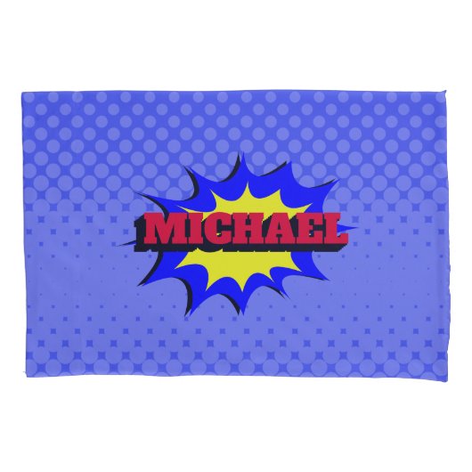 スーパーヒーローキッズ漫画パーソナライズされたブック名 枕カバー (正面)