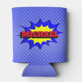 スーパーヒーローキッズ漫画パーソナライズされたブック名 缶クーラー (裏面)