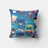 スーパーヒーローキッズ飛んでいるハイ クッション (正面)