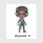 スーパーヒーロークールチビ（小さくかわいく書いた感じ）ガール シール (シート)