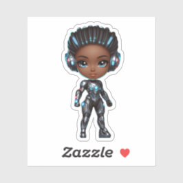 スーパーヒーロークールチビ（小さくかわいく書いた感じ）ガール シール