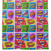 スーパーヒーローゲーマー漫画本デザインシャワーカーテン シャワーカーテン (正面)