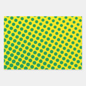 スーパーヒーローコミックのジグザグドットスターズカラフルファン ラッピングペーパーシート (正面3)