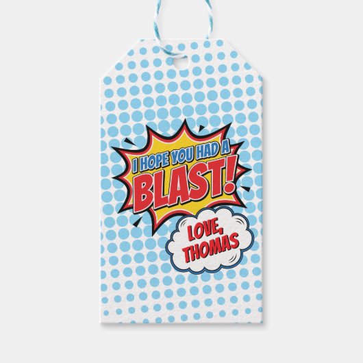 スーパーヒーローコミックサンクユータグ ギフトタグ (正面)
