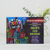 スーパーヒーローコミックブックシティ誕生日パーティー 招待状 (スタンド正面)