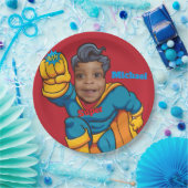 スーパーヒーロージャスティス誕生日 ペーパープレート (パーティー)