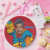 スーパーヒーロージャスティス誕生日 ペーパープレート (パーティー)