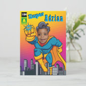 スーパーヒーロージャスティス誕生日 招待状 (スタンド正面)