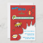 スーパーヒーロージャスティス誕生日 招待状 (裏面)