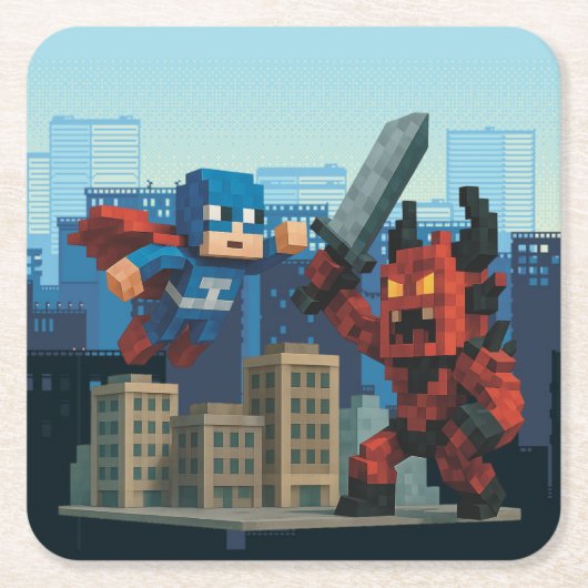 スーパーヒーロースカイブレードショーダウントートバッグ スクエアペーパーコースター (正面)