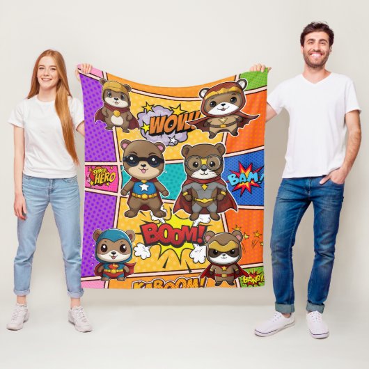 スーパーヒーローズゴッパープリント フリースブランケット (インサイチュ)