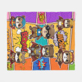 スーパーヒーローズゴッパープリント フリースブランケット (正面(横))