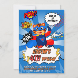 スーパーヒーロータイガー誕生日パーティー 招待状