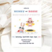 スーパーヒーローツインズバースデーパーティーへの招待 招待状