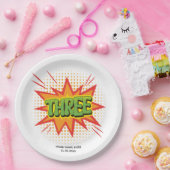 スーパーヒーローテーマエレガント文字キッズ3rd誕生日 ペーパープレート (パーティー)