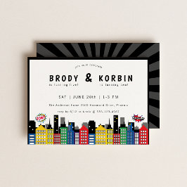 スーパーヒーローテーマジョイント誕生日 招待状