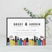 スーパーヒーローテーマジョイント誕生日 招待状 (スタンド正面)