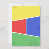 スーパーヒーローテーマ子供の誕生日パーティー 招待状 (裏面)