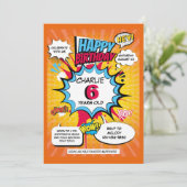 スーパーヒーローテーマ誕生日招待状 招待状 (スタンド正面)