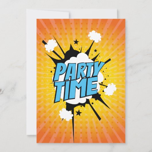 スーパーヒーローテーマ誕生日招待状 招待状 (裏面)