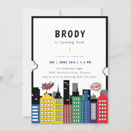 スーパーヒーローテーマ誕生日 招待状