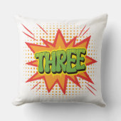 スーパーヒーローテーマ3歳の子供ハッピーバースデー クッション (正面)