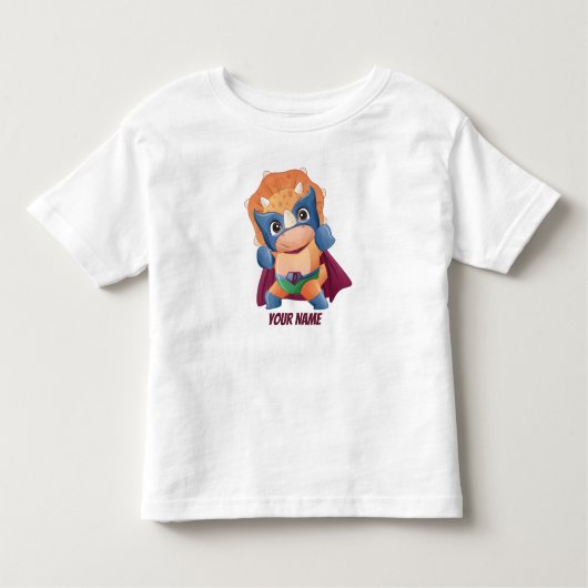 スーパーヒーロートリケラトプス恐竜 トドラーTシャツ (正面)