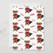 スーパーヒーロードッグ誕生日パピーポーティ 招待状 (裏面)