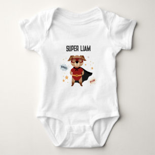 スーパーヒーロードッグ ベビー・幼児用Tシャツ ベビーボディスーツ