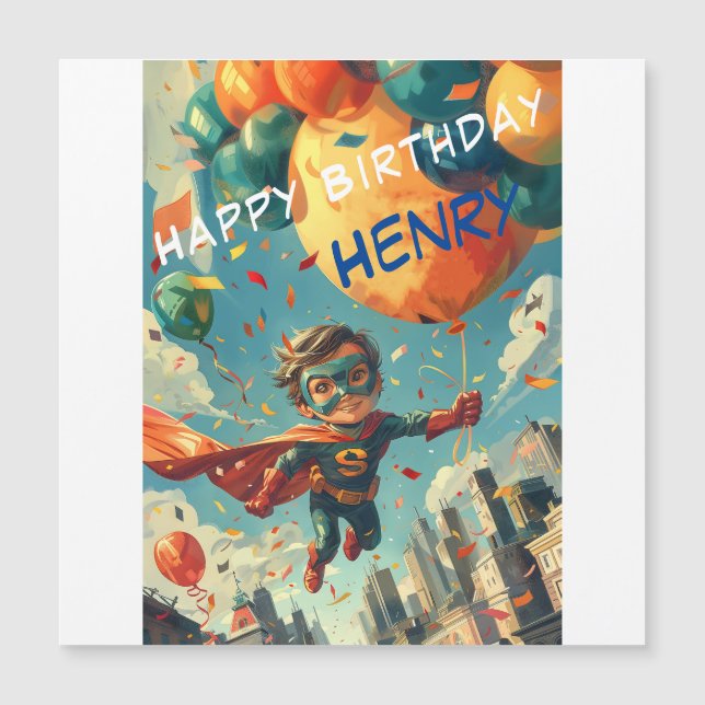 スーパーヒーローハッピーバースデーデザイン 子供へ (正面)