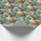 スーパーヒーローハッピーバースデーデザイン 子供へ ラッピングペーパー (角)