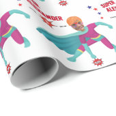 スーパーヒーローハッピーボーイファンタスティックおもしろい誕生日プレゼント ラッピングペーパー (ロールコーナー)