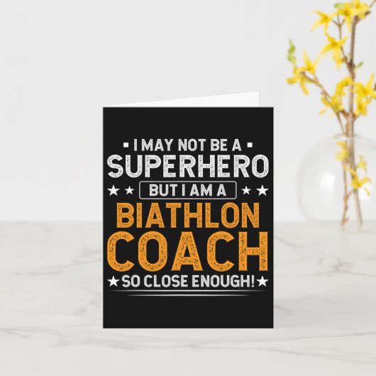 スーパーヒーローバイアスロンおもしろいコーチバイアスロンコーチフモ カード (黄色い花)