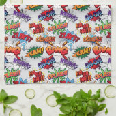 スーパーヒーローバブルパターン キッチンタオル (折り畳み)