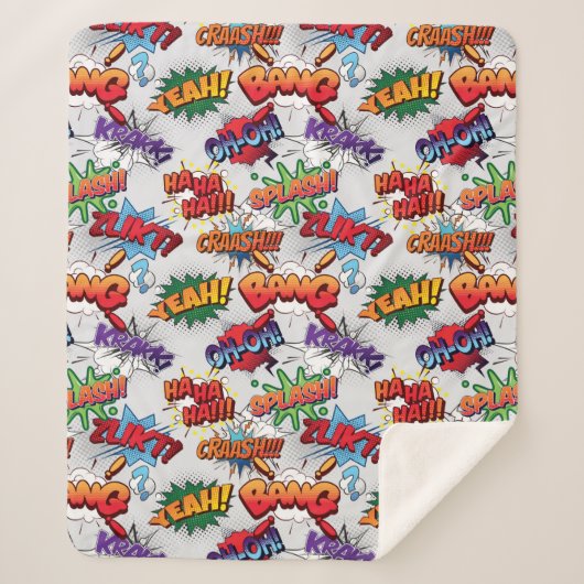 スーパーヒーローバブルパターン シェルパブランケット (正面)