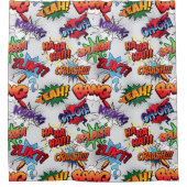 スーパーヒーローバブルパターン シャワーカーテン (正面)