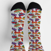 スーパーヒーローバブルパターン ソックス (上部)