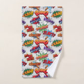 スーパーヒーローバブルパターン バスタオルセット (ハンドタオル)