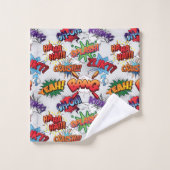 スーパーヒーローバブルパターン バスタオルセット (ウォッシュタオル)