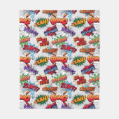 スーパーヒーローバブルパターン フリースブランケット (正面)