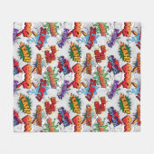 スーパーヒーローバブルパターン フリースブランケット (正面(横))