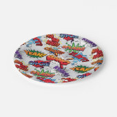 スーパーヒーローバブルパターン ペーパープレート (アングル)