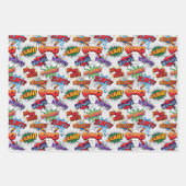 スーパーヒーローバブルパターン ラッピングペーパーシート (正面)